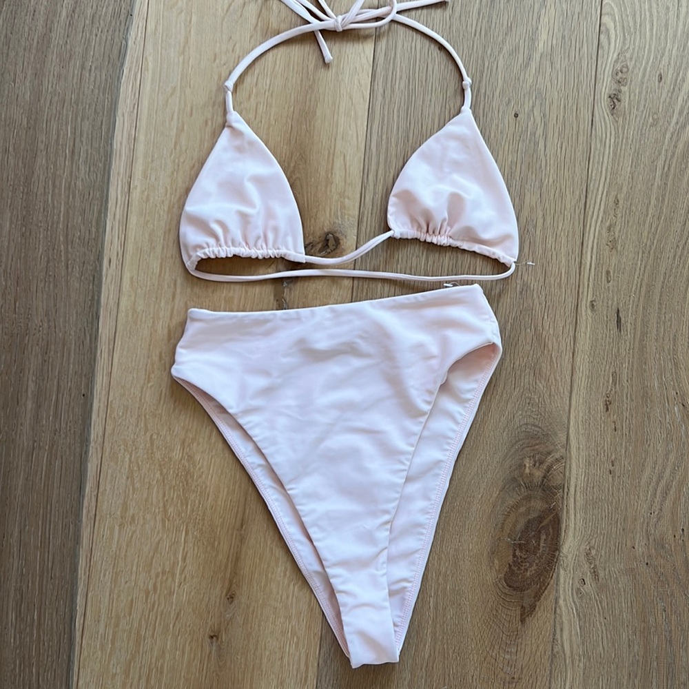 Tularosa baby pink high rise, high leg bikini
